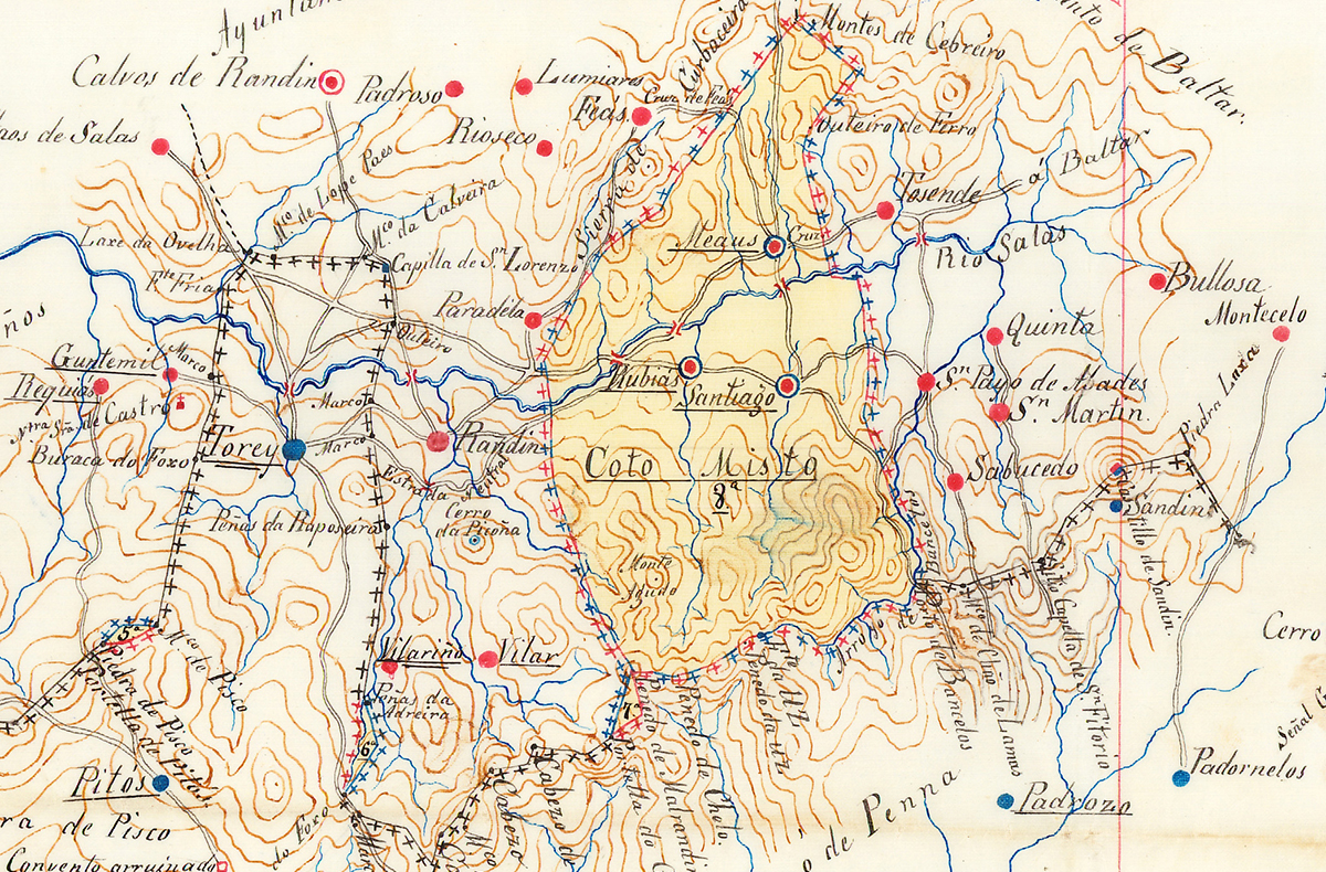 Mapa de O Couto Mixto de 1863